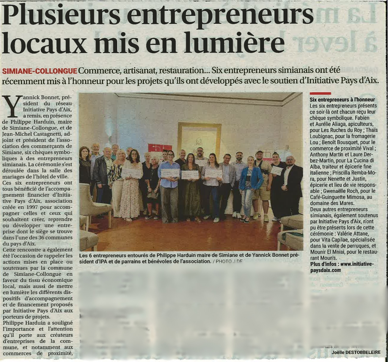 Article la Provence Simiane